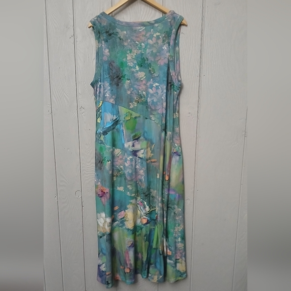 Soft Surroundings Santiago Sleeveless Tank Maxi Dress Pockets Monét Size 1X - Picture 5 of 6